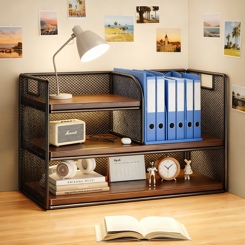 Desktop Storage Rack, Simple Desk Bookshelf, Desk Organizer, Small Household Storage Cabinet, Office Document Holder