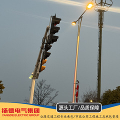 8m * 12m交通信号灯ポール赤緑ライトポールl型多角形ライトポール熱亜鉛メッキ八角ポール交通ポール部品