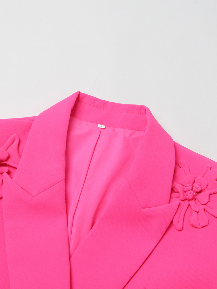 Blazer donna elegante con revers e decorazione floreale 3d_voghion.com