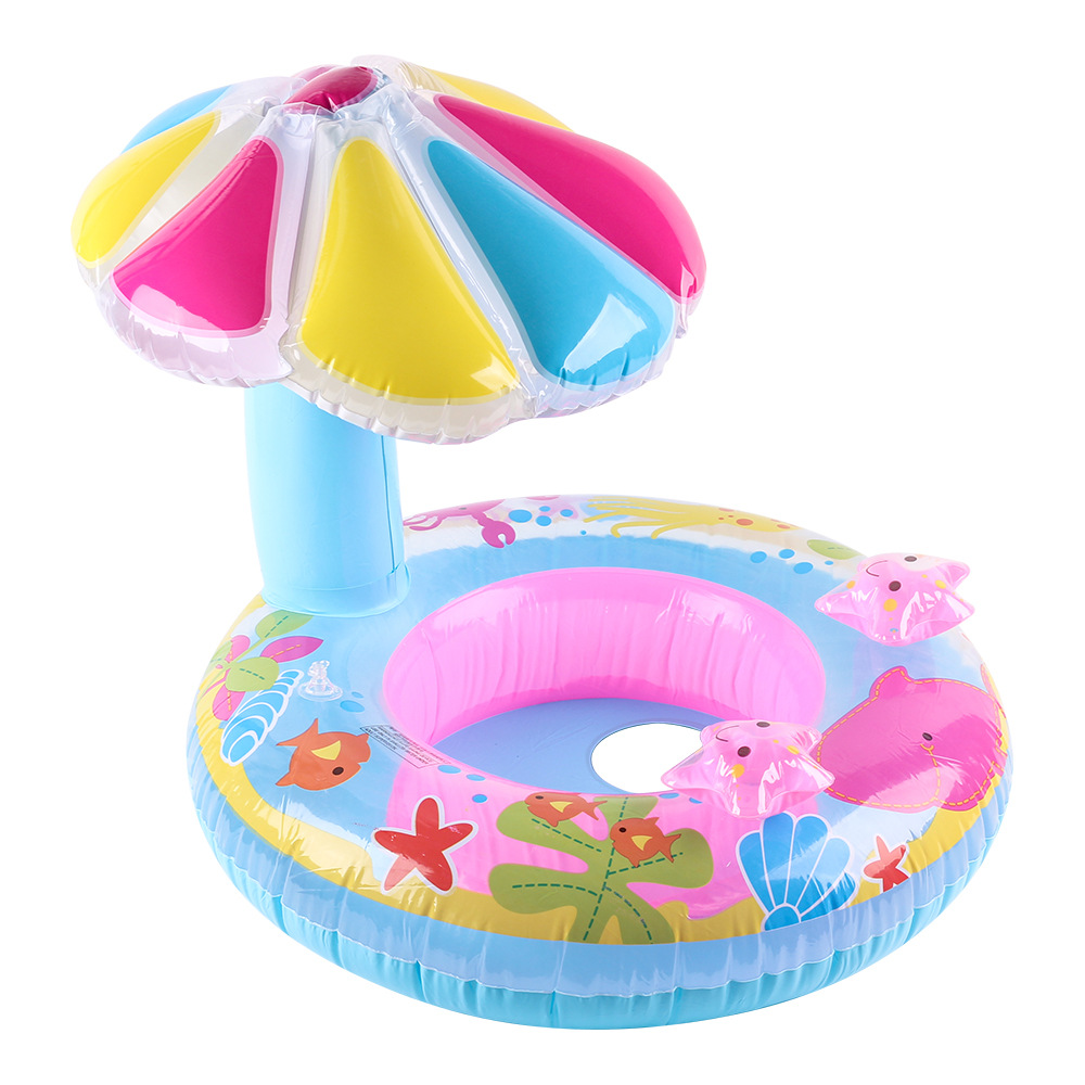 Xia Le bebé anillo de natación a prueba de sol con volante asiento de bebé barco cuerno barco hogar niños natación anillo piscina juguete
