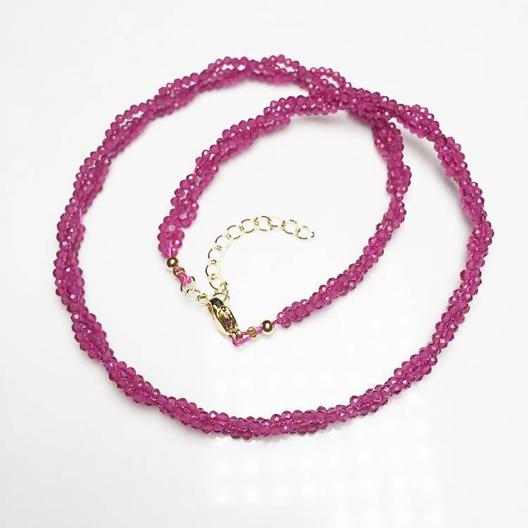 Ins Style Solid Color Crystal Beaded Necklace display picture 2