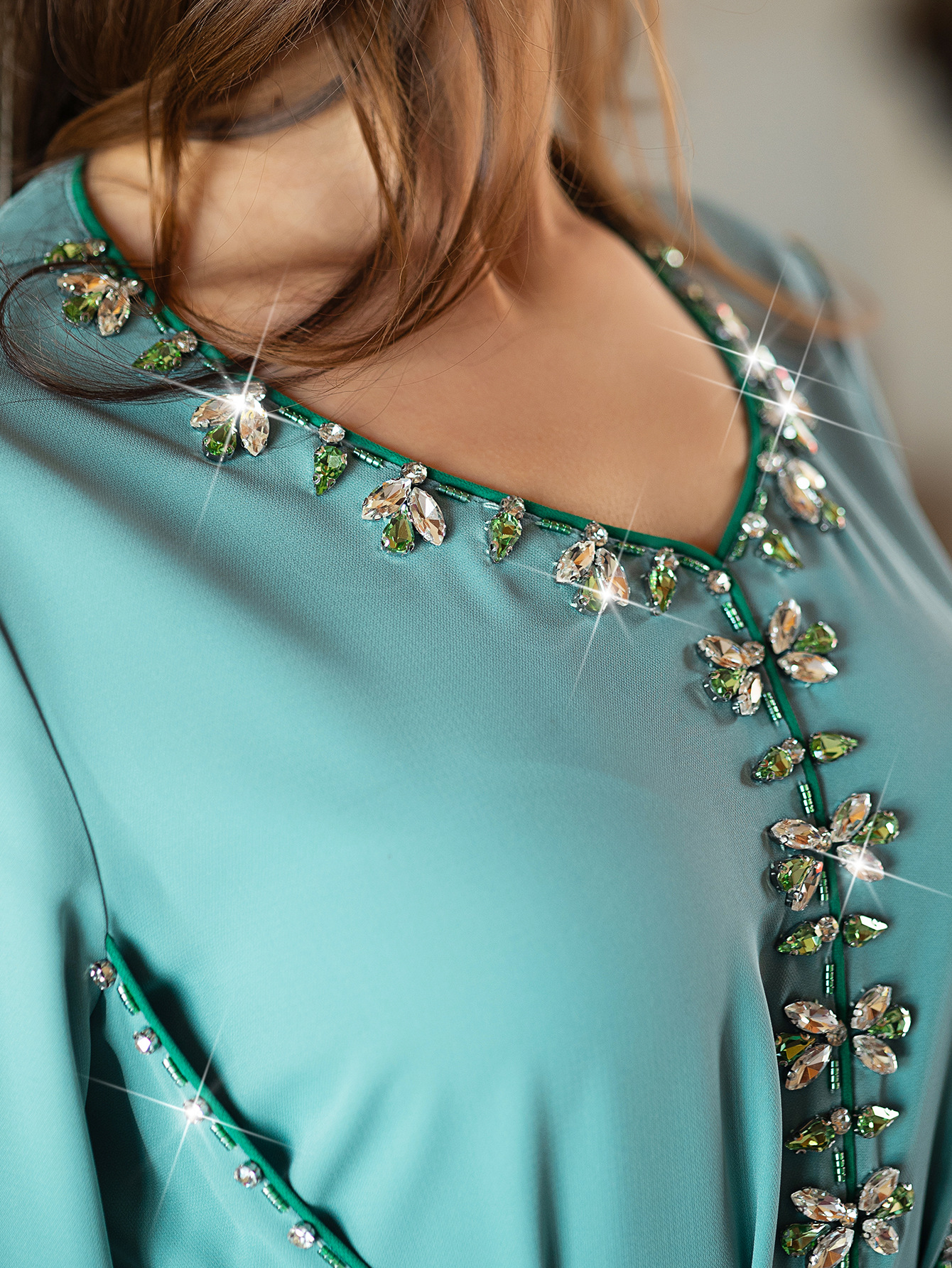BA5039 Middle East Foreign Trade Dubai Clothing Muslim Fashion Robe Abaya With Rhinestones Women's Evening Dress_ecoleips.com