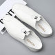 Summer Leather Shoes Men's Shoes Soft Sole Men's Business Casual Shoes Slip-on Baita Wear-resistant Pea Shoes White Shoes