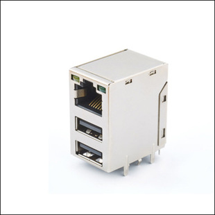 Ensheng Rj45 Crystal Interface Network Connector Shielded Dual USB with Filter Manufacturer Wholesale Direct Sales