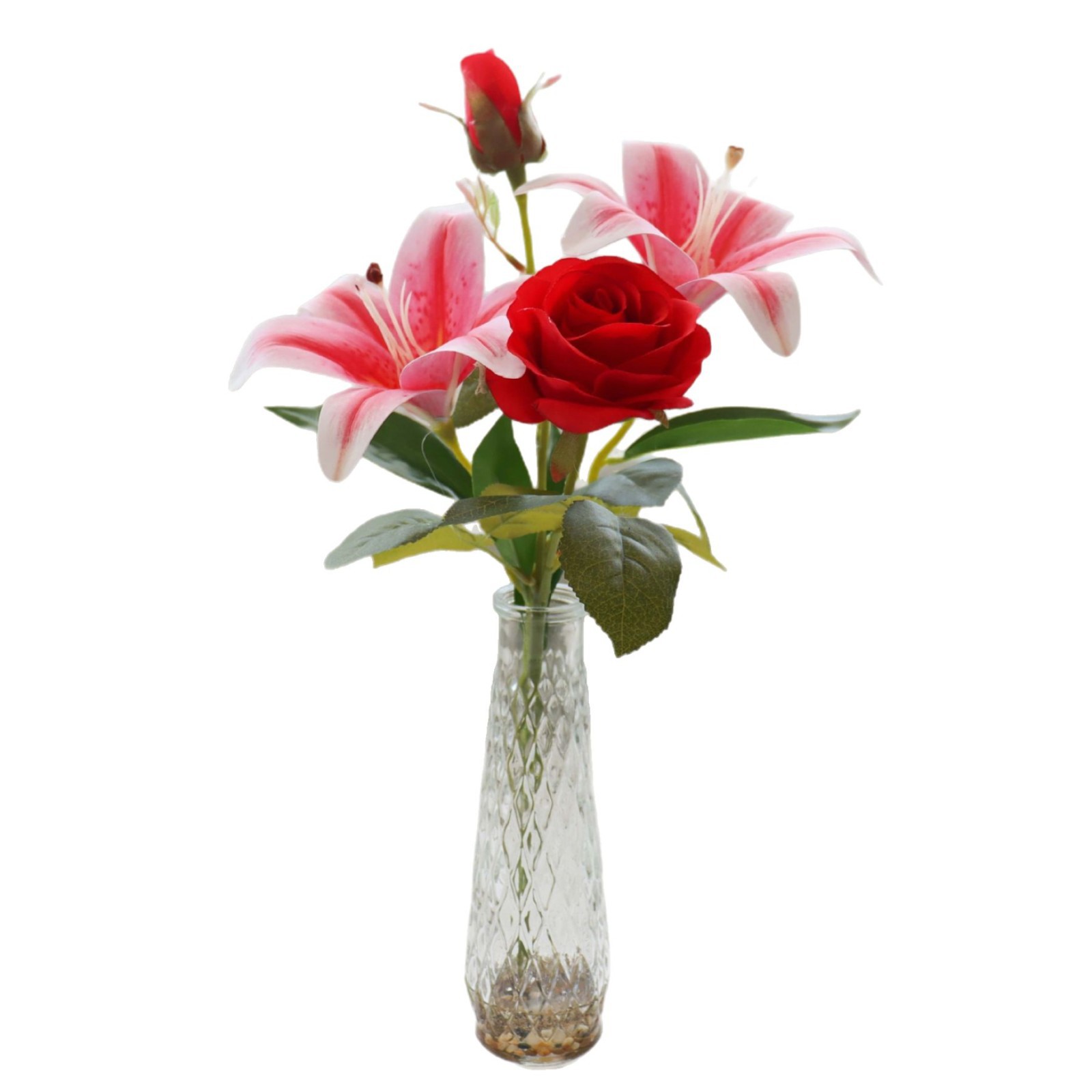 Flores falsas de vidrio de agua falsas flores de rosa bonsai flor de moda decoración creativa plantación verde artificial simulación maceta image 6
