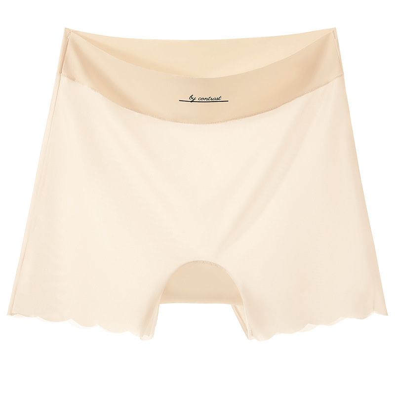 Pantalones de seguridad de seda de hielo sin costuras de gran tamaño, base, entrepierna de algodón antibrillante, ropa interior de seguridad de gran tamaño fina de verano