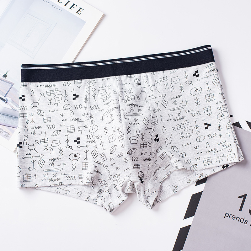 Ropa interior impresa de los hombres de la ropa interior del hueso del clavo de los hombres de la ropa interior del algodón de los hombres