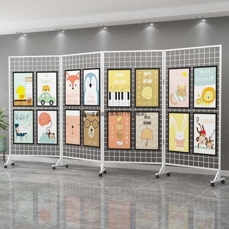 折りたたみグリッドディスプレイスタンド絵画展示スタジオ幼稚園作品ディスプレイスタンドモバイル展示スタンド屋外アートディスプレイ|undefined