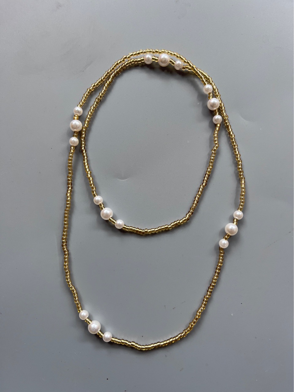 珍珠加米珠腰链手链项链弹力线穿饰品