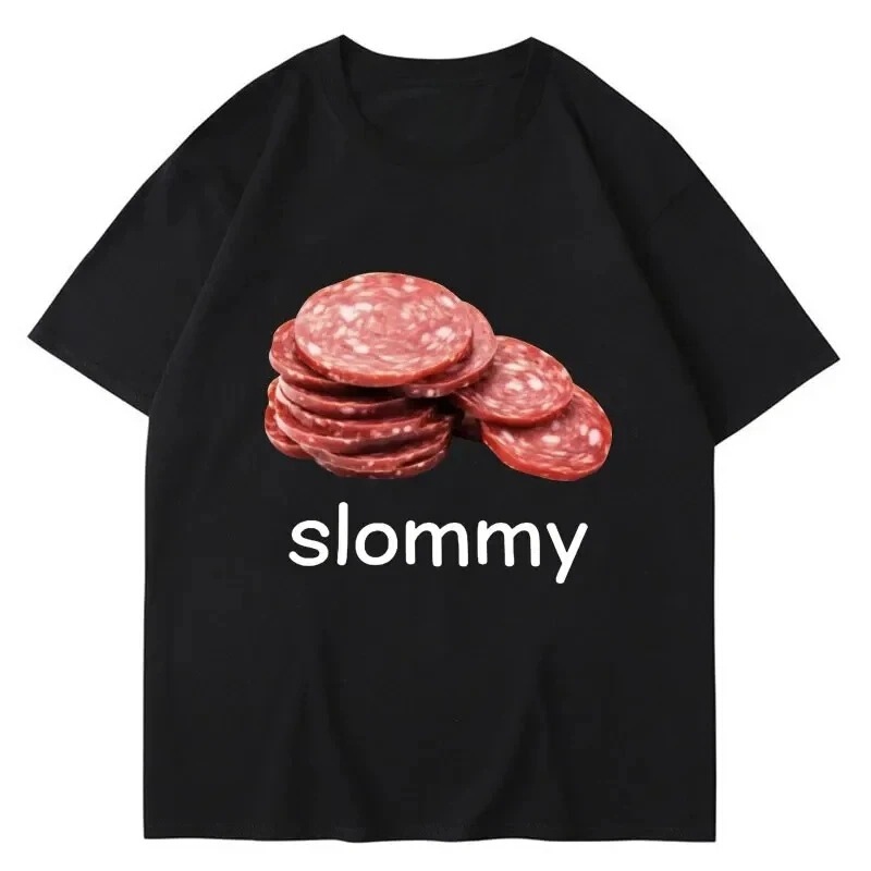 Funny Slommy Salami Meme Printed T-Shirt Women's Fashion Short Sleeve Casual Creative T-Shirt Street Clothing Funny Slommy Salami Meme Printed T-Shirt Women's Fashion Short Sleeve Casual Creative T-Shirt Street Clothing