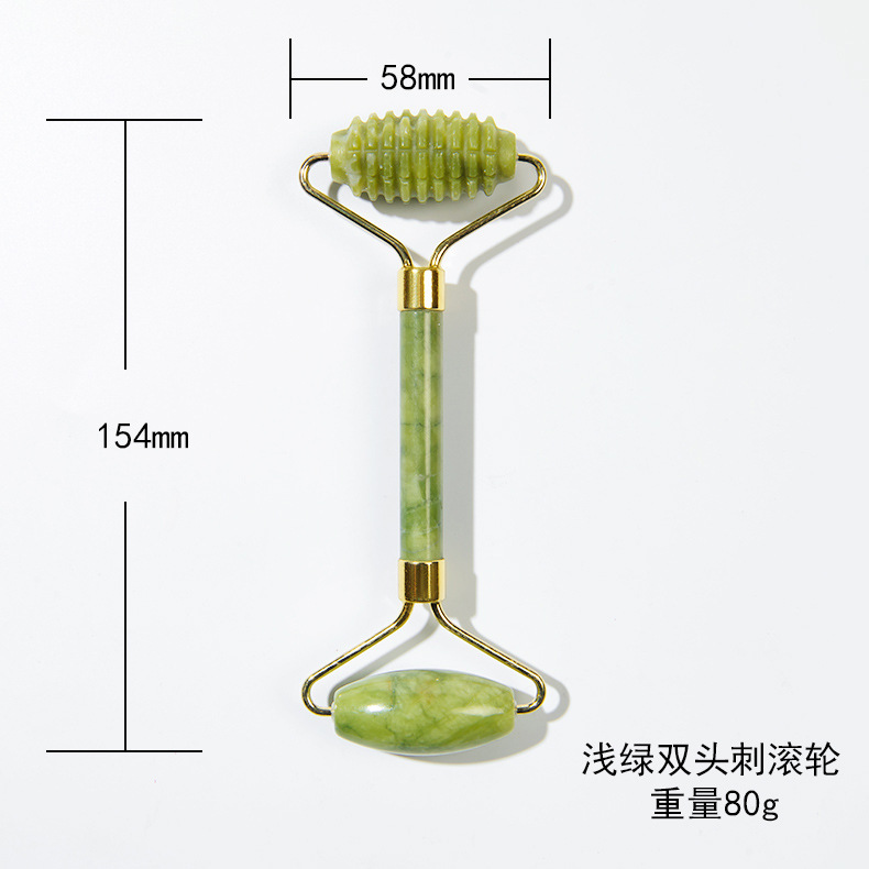 Jade Beauty Stick Set Jiao Yan Jade Double Wheel Punch Roller Massager Jade Masaje Facial Comercio Exterior Transfronterizo
