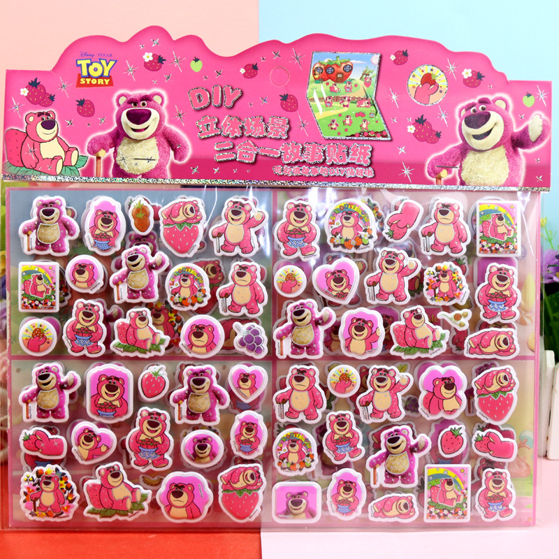 Pegatinas de dibujos animados para niños doble historia pegatinas de burbujas tridimensionales Sanrio Capibara cambiando pegatinas de nieve