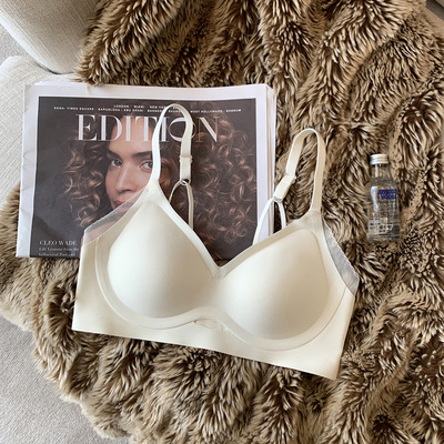 Sujetador soporte suave jalea tira inalámbrica colección de pecho ropa interior las mujeres pequeño pecho push up verano fino gran pecho pequeño