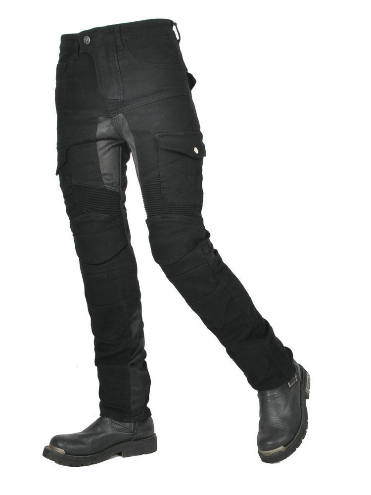 VOLERO jeans de motocicleta malla de verano transpirable motocicleta carreras a prueba de caídas pantalones de ciclismo equipo de protección de silicona