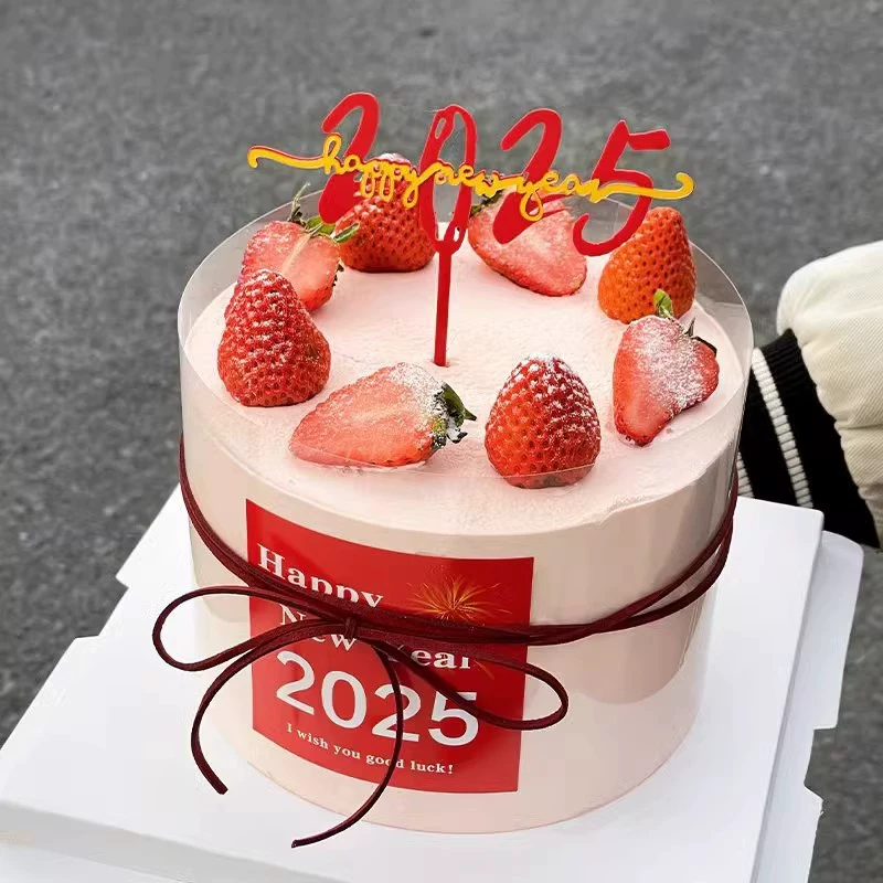 Акриловые топперы 2025 «Happy New Year» и наборы стикеров, миксы от 10 до 100 шт.