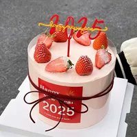 Акриловые топперы 2025 «Happy New Year» и наборы стикеров, миксы от 10 до 100 шт.
