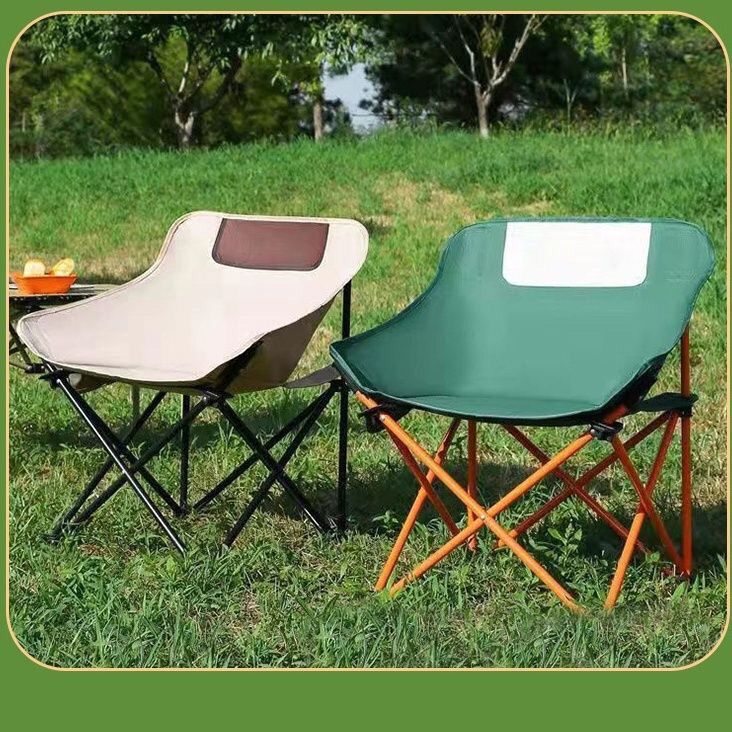 Old-Style Moon Chair Outdoor Camping Set Table and Chairs Folding Picnic Egg Roll Table Moon Chair Fishing Reclining Chair