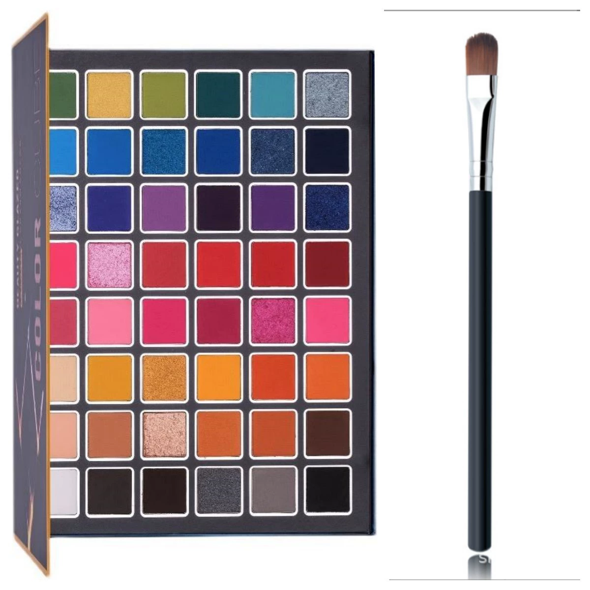 Палетка теней для век (BeautyGlazed BG48) 48 цветов — сценический и косплей, матовые и шиммер
