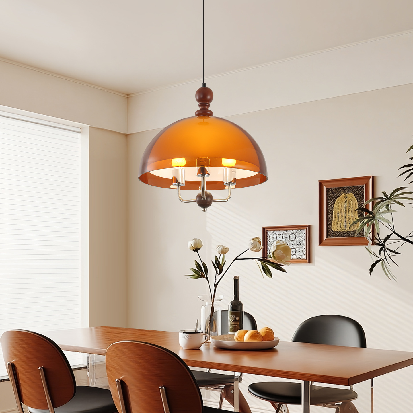 Lámpara de restaurante medieval francesa nueva sensación de alto nivel de la red sensación de atmósfera roja lámpara de mesa de comedor retro 138L