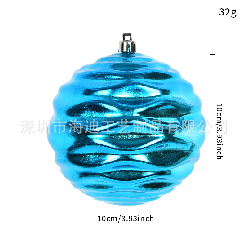 Navidad galvanizado 10CM forma de color bola de plástico colgando bola guirlandas de caña escenario colgando bola colgantes de Navidad