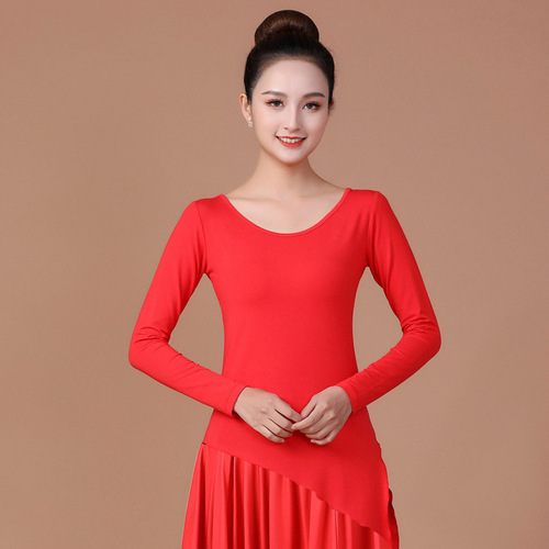 Women's Square Dance Top, Ethnic Style Dance Costume Performance Wear Modal Dancing Dress, Single Dance Costume
