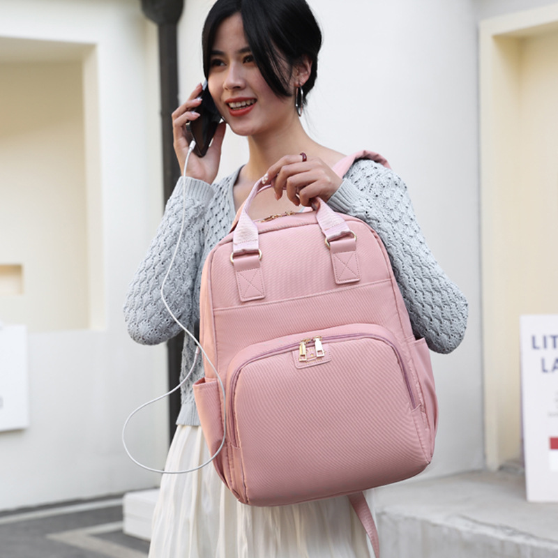 Multifunctional Wet and Dry Separation Mommy Bag, New Model USB Dual-Shoulder Bag, Hangable Stroller Oxford Cloth Large Capacity Mother and Baby Bag