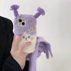 Cartoon Cute Purple Braided Girl iPhone 15 Apple 12 Compatible 14/13 Pro Max Phone Case