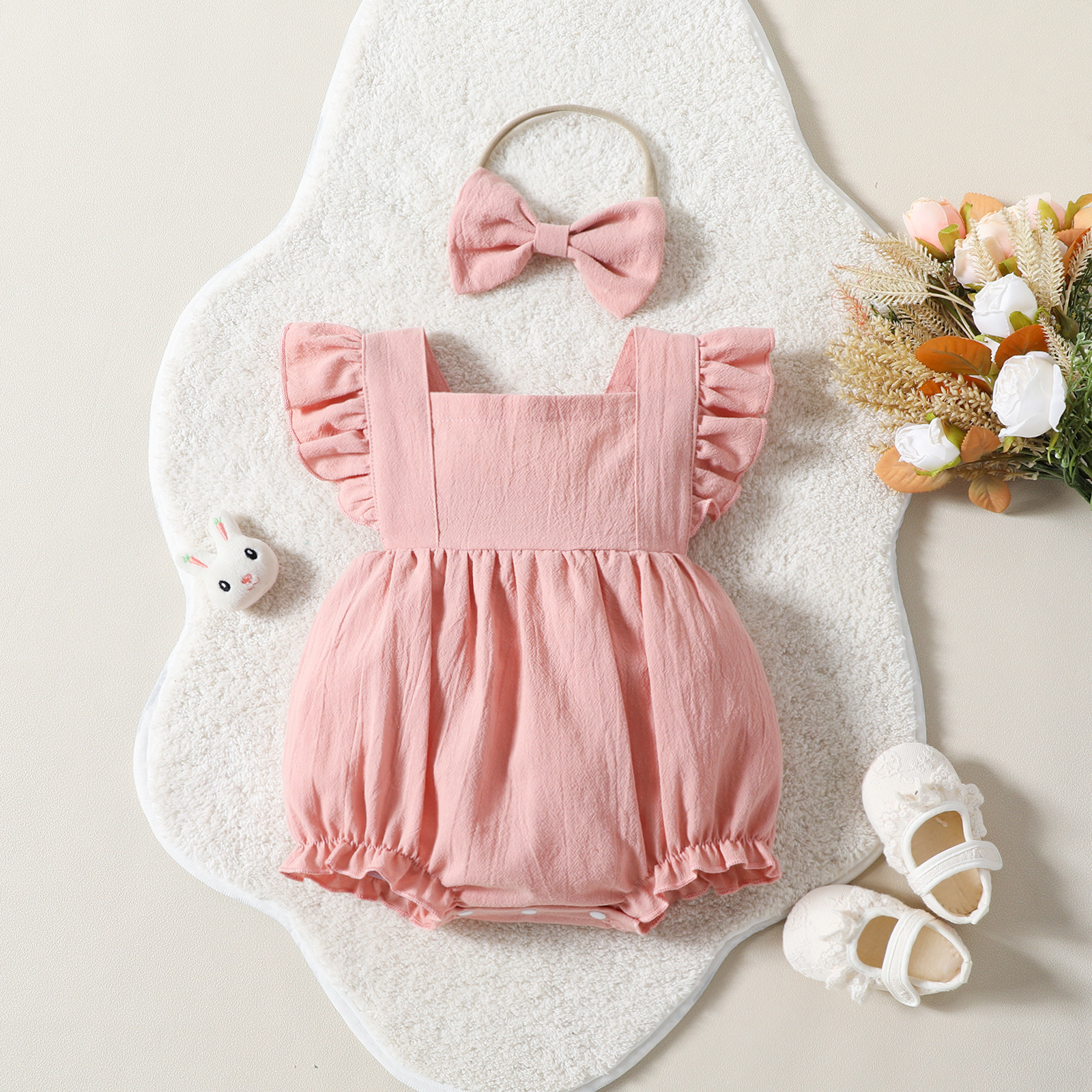 Cute Solid Color Polyester Girls Jumpsuits display picture 13