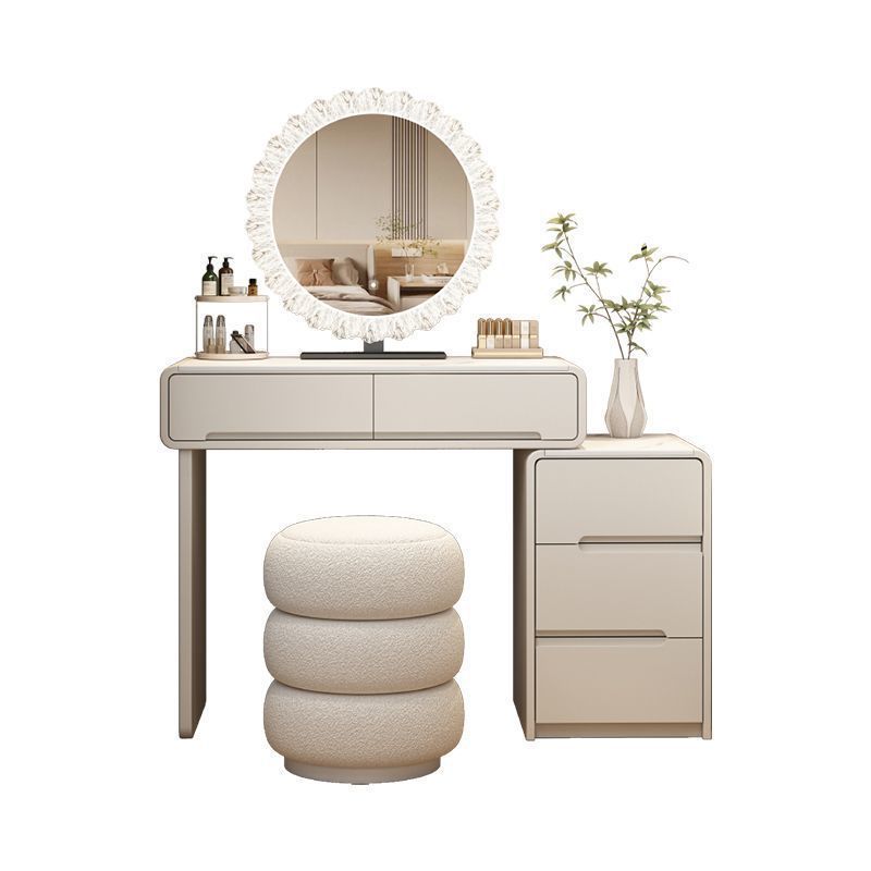 Cream Style Dressing Table Bedroom Modern Simple Small Apartment Dressing Table Storage Cabinet Storage Dressing Table Cupboard Integrated