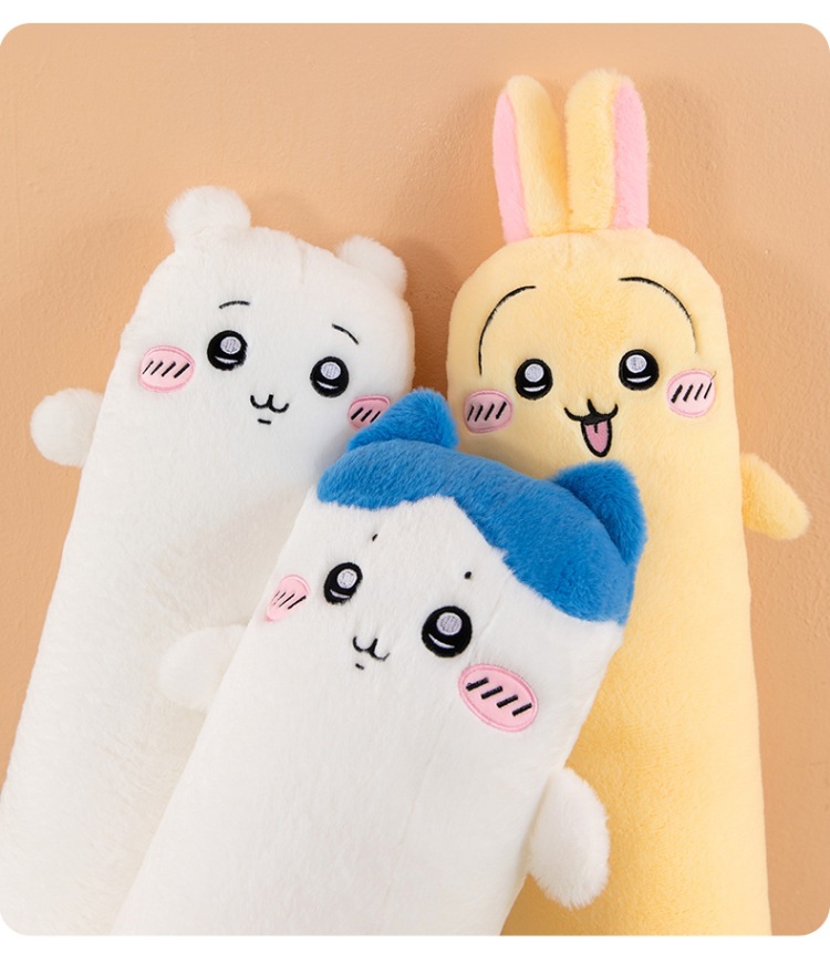 New Long Strip Chiikawa Plush Pillow Cute Hachiware Usagi Doll Sofa Cushion Stuffed Toy