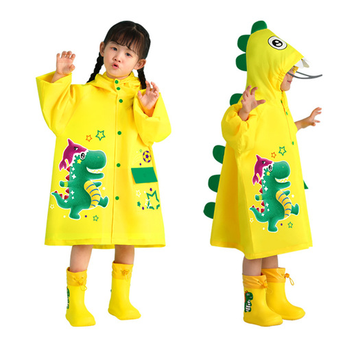 Mu Meng children's raincoat hand-painted cartoon Oxford cloth cloak style reflective breathable with school bag bit student poncho