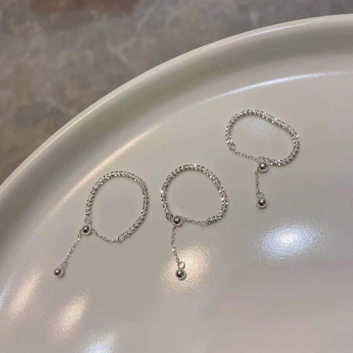 Open ring female niche design Gypsophila sparkling high-end  trendy pull-out ring ring