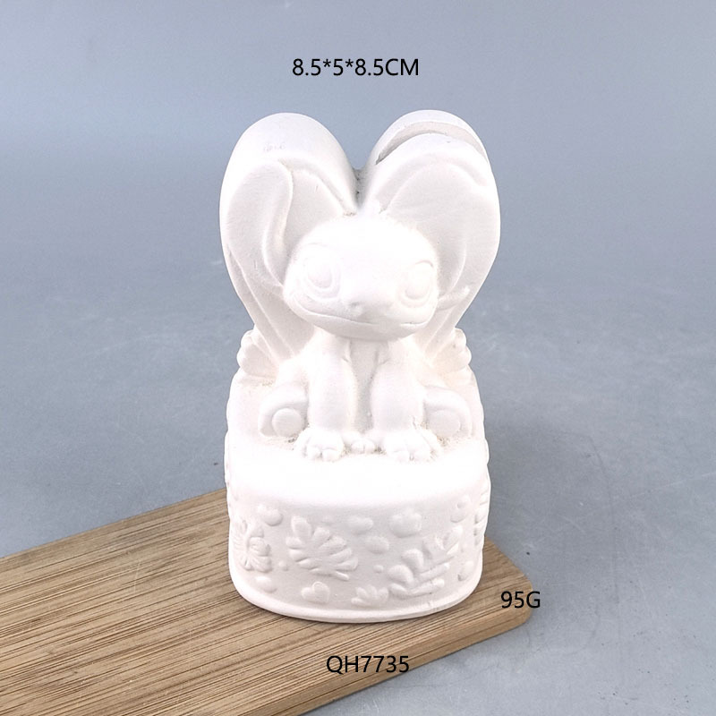 Venta directa de fábrica de adornos de porcelana blanca y azul para niños, en stock, para pintar, educativos, para bricolaje.