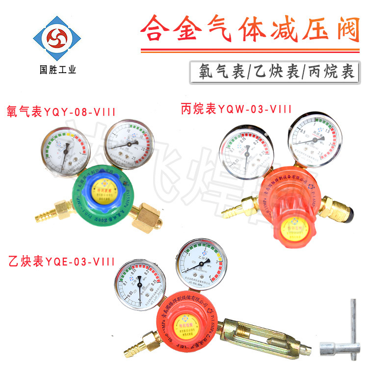 国胜氧气表YQY-08-VIII乙炔表YQE-03-VIII丙烷表YQW-03-VIII减压