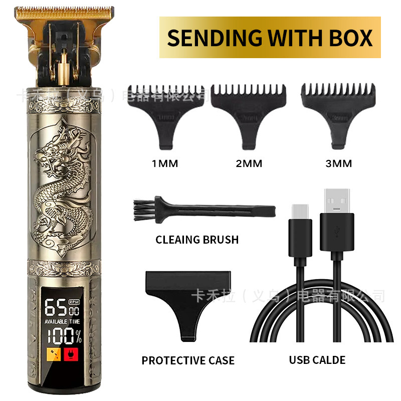 Cortadora de cabello transfronteriza peluquería cortadora de cabello eléctrica aceite cabeza talla maquinilla de afeitar cortadora de cabello Calvo