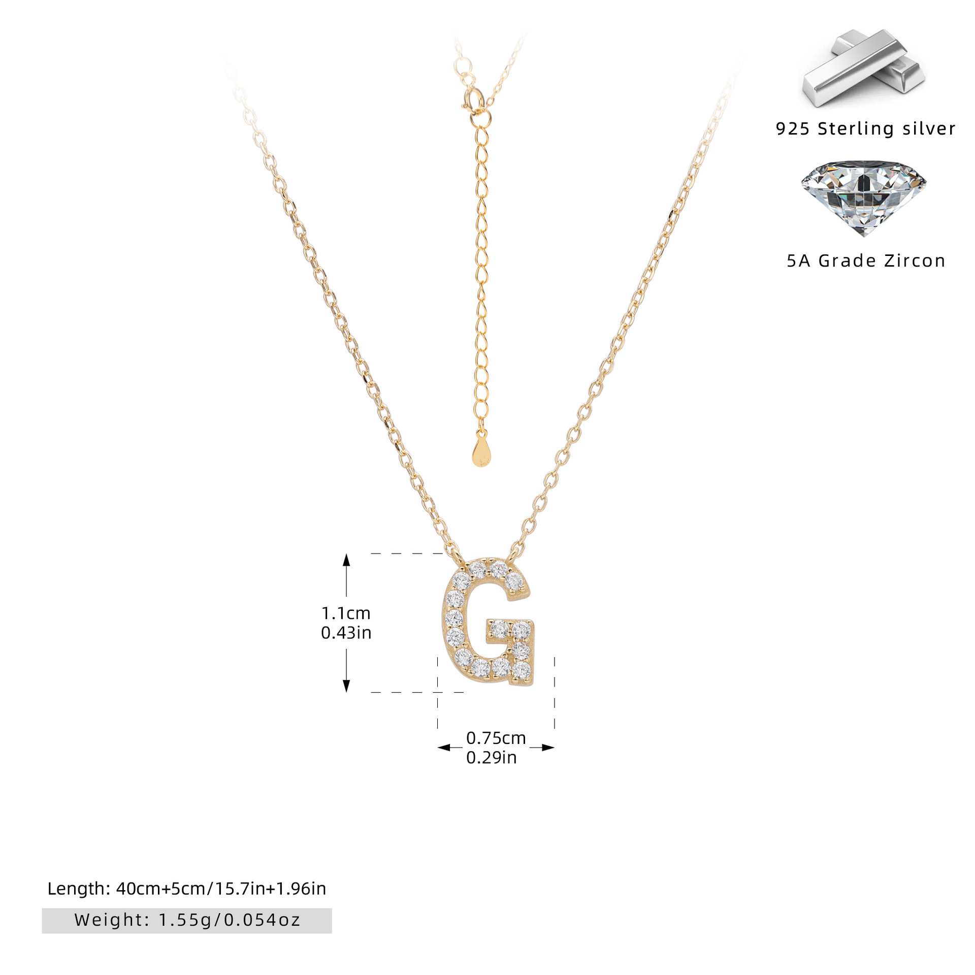 925 Silver Plated Gold-G