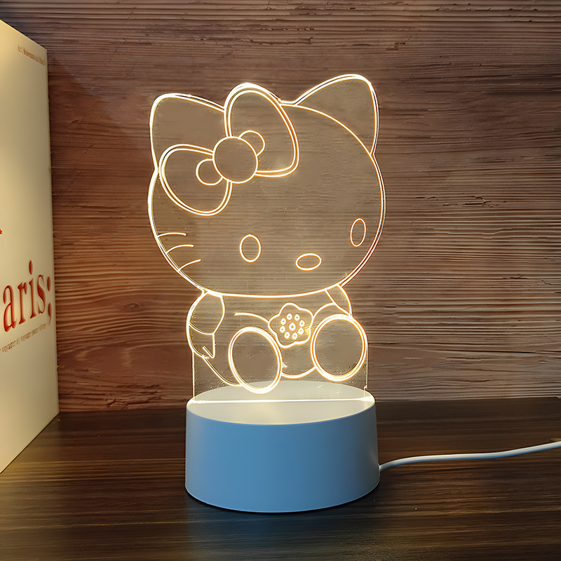 Venta al por mayor luz nocturna 3D USB niños dibujos animados regalo de Navidad lámpara de mesa pequeña atmósfera transfronteriza fijo logotipo acrílico