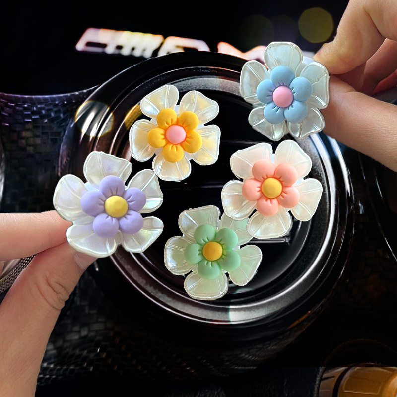 Aire acondicionado de coche, clip de salida de aire, decoración de aromaterapia, decoración de coche, desodorante de coche, perfume, flores frescas creativas