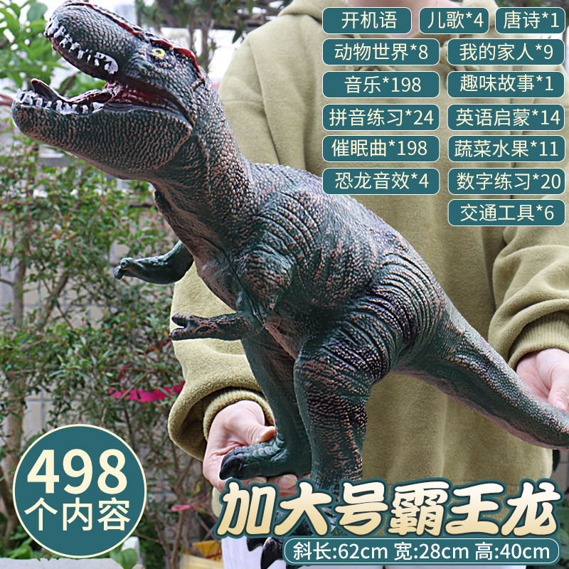 厳選】大きいサイズの柔らかいゴムの恐竜のおもちゃはゴムの電動の発声の覇王竜の模型の子供のおもちゃの卸売りをシミュレーションします。|undefined
