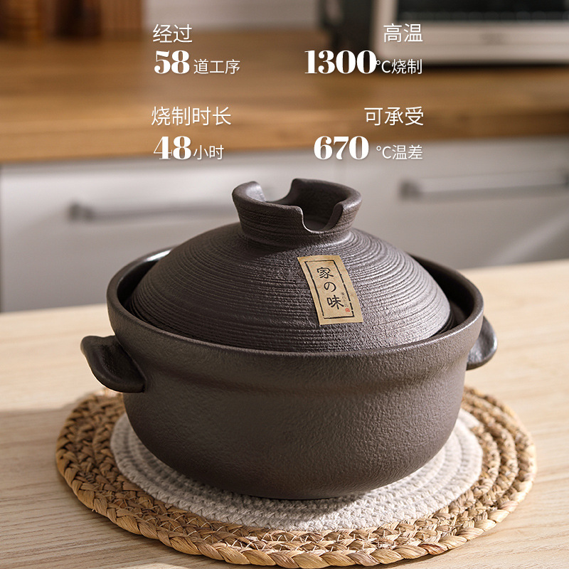 陶瓷砂鍋燉鍋煲湯家用煲仔飯日式土沙鍋燃氣耐高溫干燒不裂電陶爐