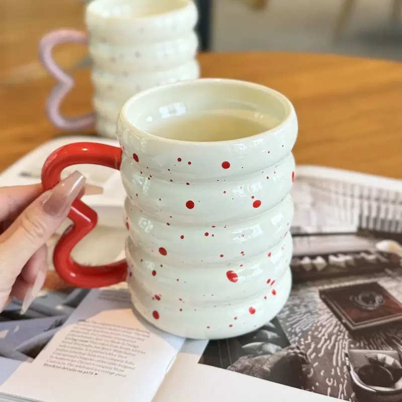Ceramic breakfast cup, internet celebrity couple water cup, cute household mug, good-looking girl cup, exquisite drinking cup
