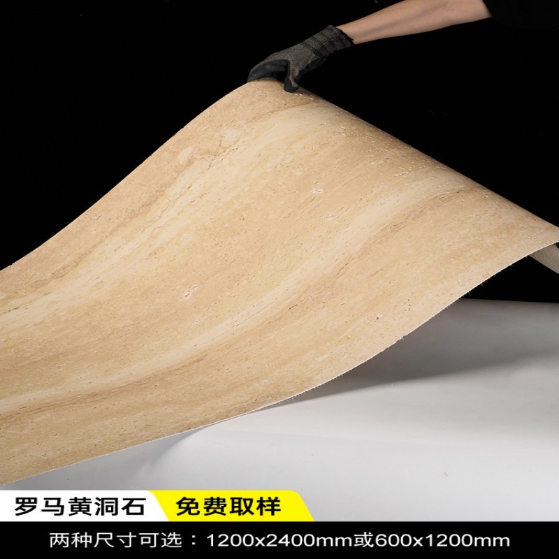 Plato de travertino de piedra blanda Tapones romanos Porcelana blanda Piedra de imitación suave Decoración de pared exterior Fabricante de baldosas de cerámica flexibles ultrafinas