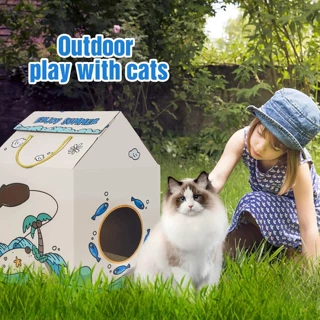猫纸箱牛奶盒猫窝瓦楞纸宠物猫床环保纸猫抓屋猫咪磨爪玩具猫屋