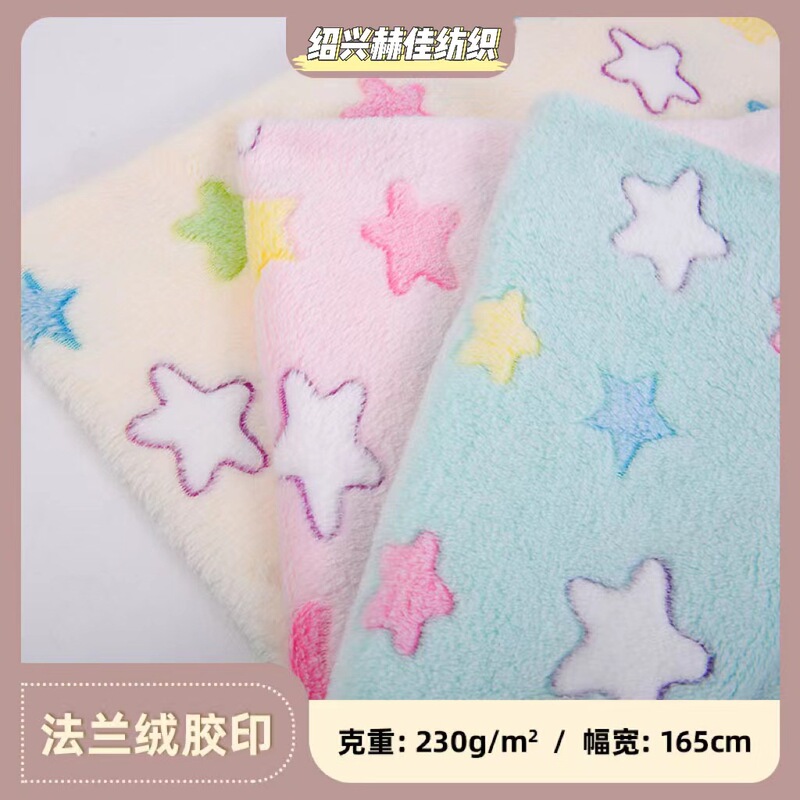 In-Stock Double-Sided Flannel Offset Printed Coral Fleece Fabric for Pajamas, Home Blankets, and Home Textiles Warm Fleece