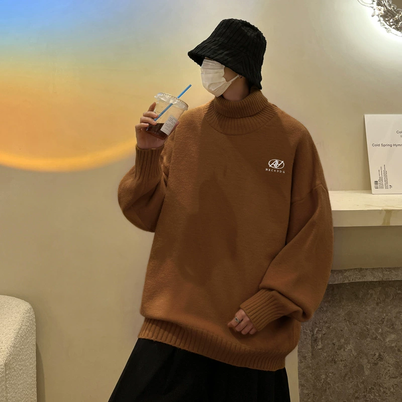 Высокое качество! Осенне-зимний свитер-водолазка, мужской утолщенный свитер с лацканами на флисовой подкладке, мужской свитер FL363-P45