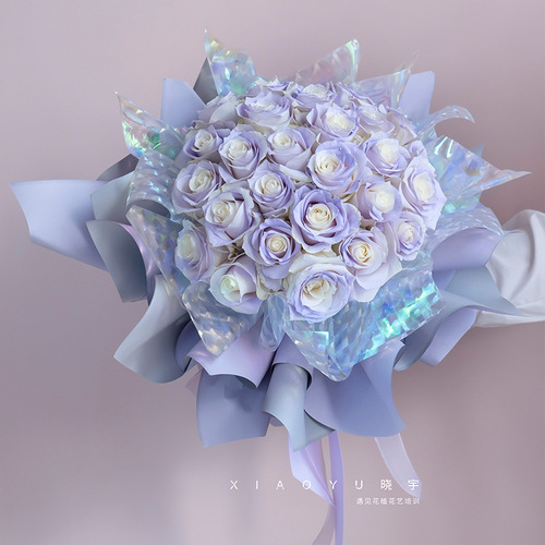 New fashion flower wrapping paper, ice cube flower wrapping film, cat eye mask bouquet wrapping paper, floral flower shop waterproof