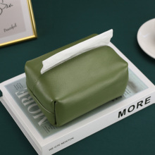 纯色马卡龙纸巾盒皮质餐巾纸收纳袋创意餐厅抽纸汽车载ins皮大幅