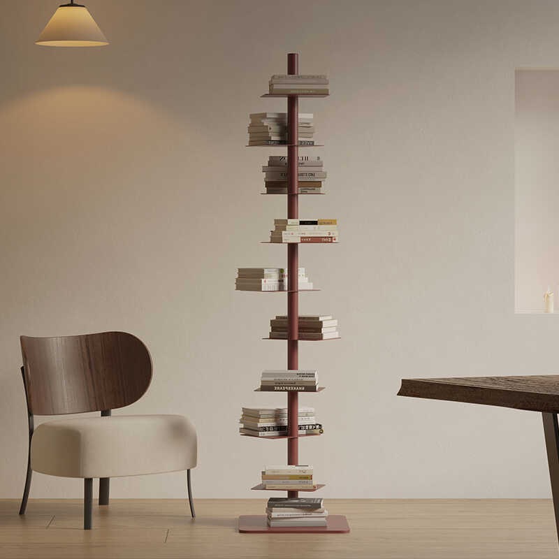 Creative Designer Rotating Invisible Spiral Bookshelf Display Rack Living Room Iron Home Corner Storage Rack Narrow Bookcase