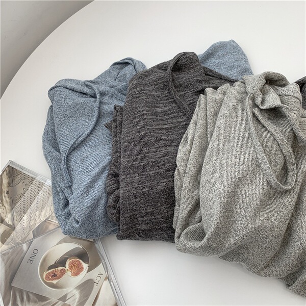 Knitted dress with hood