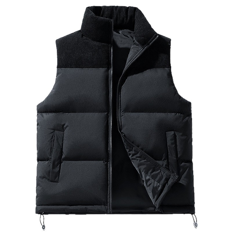 Invierno chaleco de algodón de pluma para hombres otoño y invierno nuevo tipo de chaleco de algodón de cuello vertical chaleco de calentamiento chaleco de cordillero hombro para hombres image 6